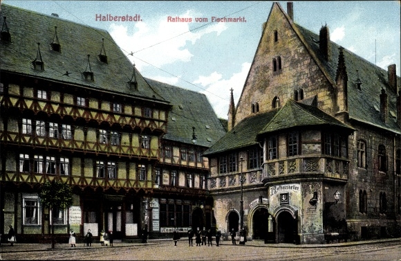 PC Halberstadt Saxony Anhalt, town hall from the fish market