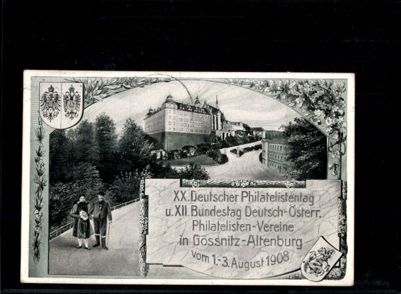 Postwaardestuk Ak PP 27 C98 07, 20e Duitse Filatelistendag 1908