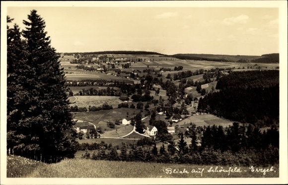 Photo Postcard Schönfeld Schmiedeberg Ore Mountains, panorama