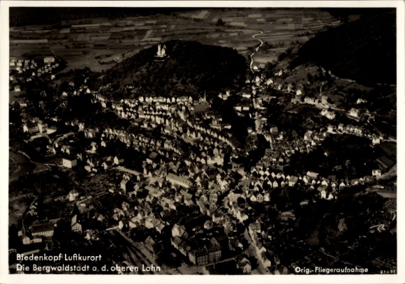Postcard Biedenkopf an der Lahn, aerial photograph