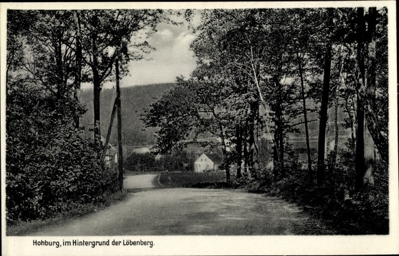 Postcard Hohburg Lossatal in Saxony, local section, forest path, view of the Löbenberg