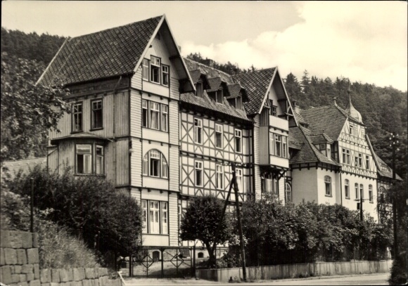 Ak Neustadt im Harz Harztor Thüringen, Historische Gebäude, Fachwerkstil, Schwarz-Weiß-Foto