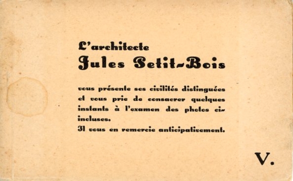 5 AK im Umschlag, L`architecte Jules Petit-BOIS