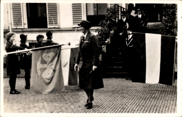 Postcard Soestdijk Utrecht Netherlands, Chief Guide Lady Baden Powell, Bezoek op het Paleis 1946