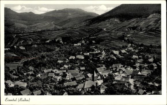 Postcard Eisental Bühl in Baden Black Forest, aerial photograph