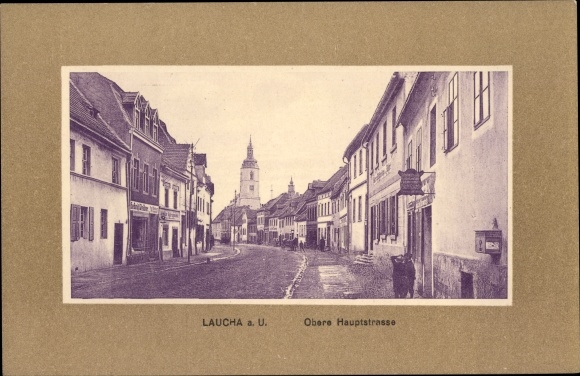 Ak Laucha Unstrut Sachsen Anhalt, Blick in die Obere Hauptstraße, Geschäfte