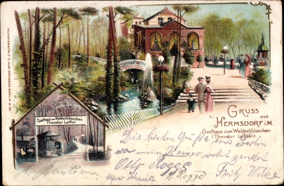 Postcard Berlin Reinickendorf Hermsdorf, Hermsdorf in the Mark, Gasthaus zum Waldschlösschen