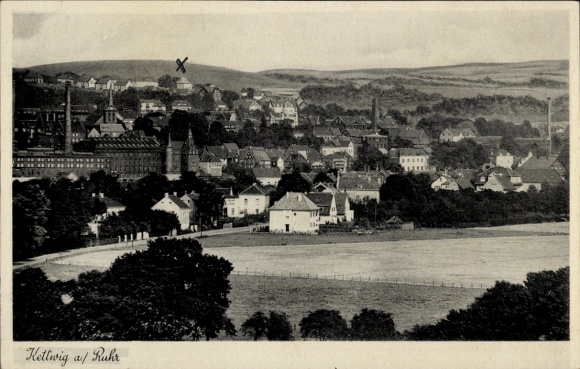 Postcard Kettwig Essen in the Ruhr area, general view, Kettwig in front of the bridge