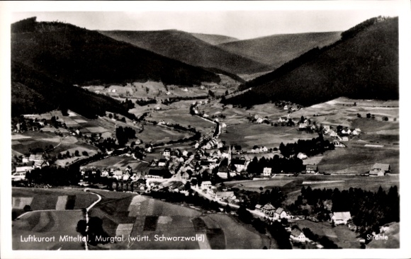Postcard Mitteltal Baiersbronn Black Forest, aerial photograph