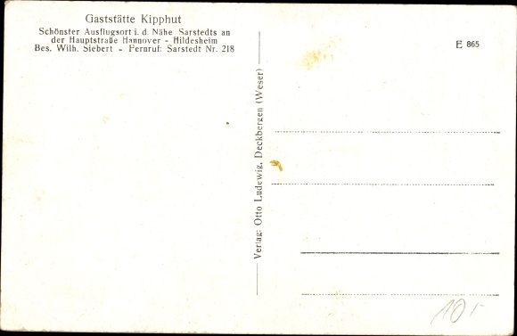 Postcard Sarstedt Lower Saxony, restaurant Kipphut
