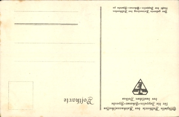 Artist Postcard Amtsberg, Otto, A German Zeppelin, Eckener donation, airship, industrial facilities