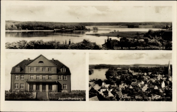 Ak Eutin Ostholstein, Jugendherberge, Totalansicht der Stadt vom Wasserturm aus