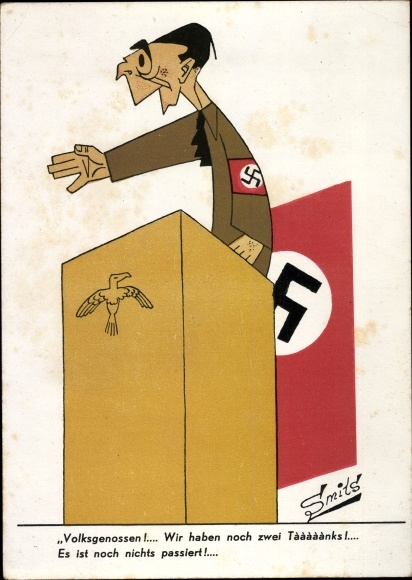 Künstler Ak Smits, Reichspropagandaleiter Joseph Goebbels, Volksgenossen, wir haben noch zwei Tanks