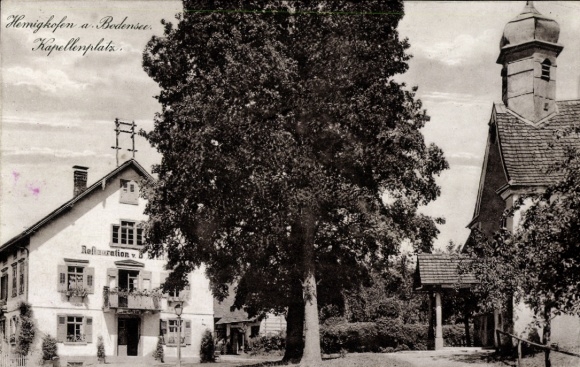 Postcard Hemigkofen Kressbronn am Bodensee, Kapellenplatz, Restaurant