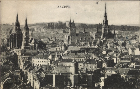 Ak Aachen, Stadtansicht   Gebäude, Türme, 