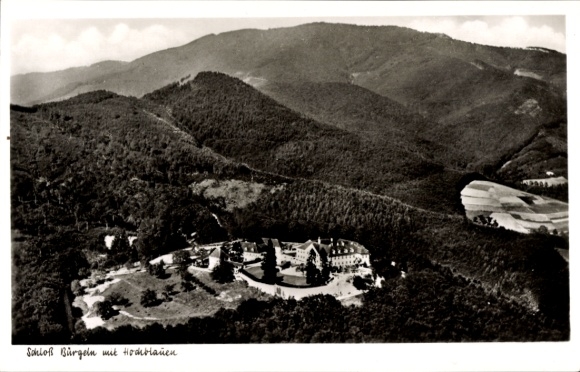 Postcard Obereggenen Schliengen in the Black Forest, Bürgeln Castle, aerial photograph