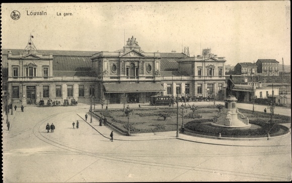 Postcard Louvain Leuven Flemish Brabant, La Gare, Monument
