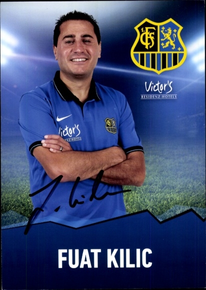 Autograph card head coach Fuat Kilic, 1. FC Saarbrücken, autograph