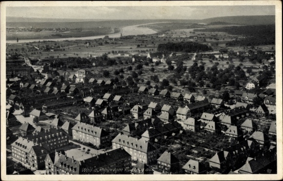 Ak Weil am Rhein, Blick auf den Ort, Fliegeraufnahme