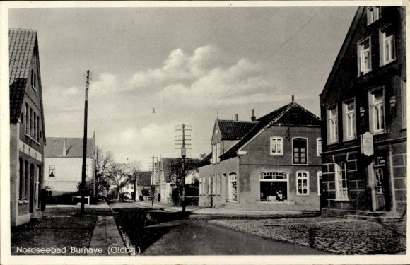 Postcard Burhave Butjadingen Wesermarsch, street section