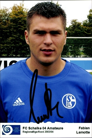 Karta z autografem piłkarza Fabiana Lamotte'a, FC Schalke 04, autograf