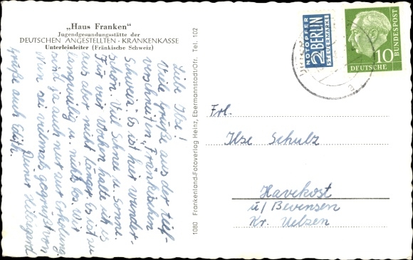 Postcard Unterleinleiter in Franconian Switzerland, panorama