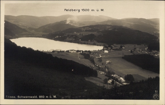 Ak Titisee Neustadt im Breisgau Hochschwarzwald,  Schwarzwald, Feldberg, 860 m ü. M, 1500 m u. M