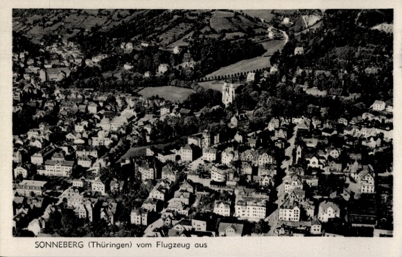 Ak Sonneberg Thüringen, Fliegeraufnahme