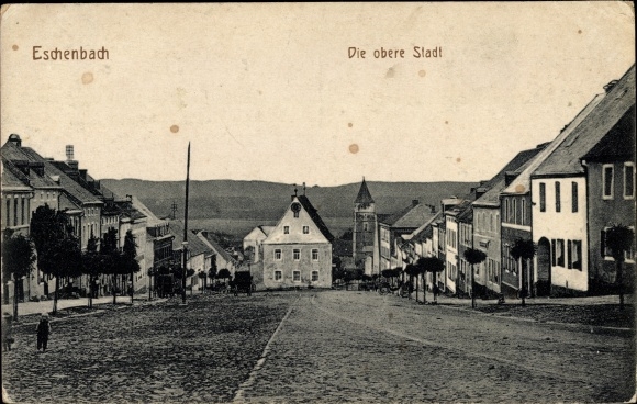 Ak Eschenbach in der Oberpfalz Bayern, Die obere Stadt, Straßenpartie