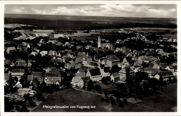 Postcard Pfalzgrafenweiler in the Black Forest Württemberg, aerial photograph