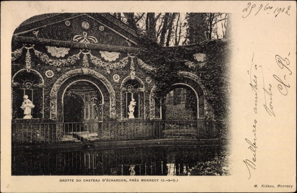 Ak Mennecy Essonne, Grotte du Chateau d'Echarcon