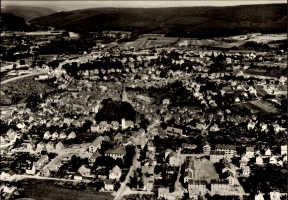 Postcard Michelstadt in the Odenwald, aerial view of Odenwald, residential areas, landscape