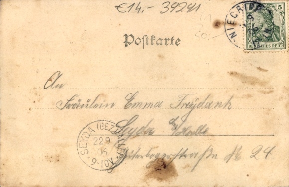 Postcard Niegripp Castle near Magdeburg, partial view, street section, hall