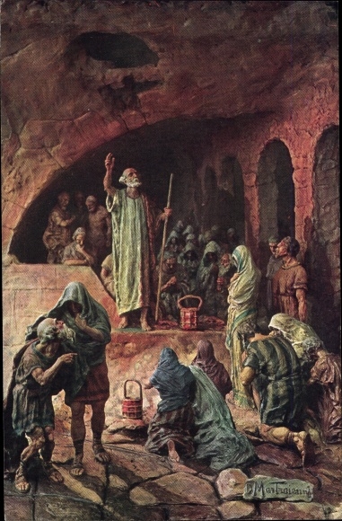 Kunstenaarskaart Mastroianni, Domenico, scène uit Quo Vadis, in het Ostrianum