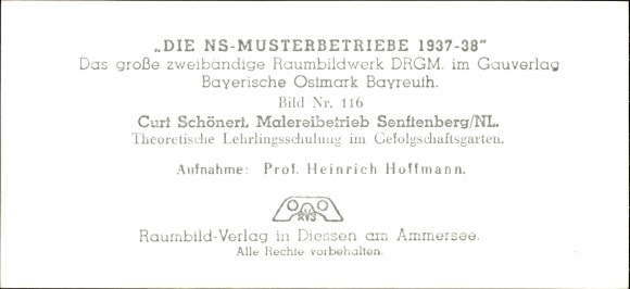 Stereo spatial image photo The NS model companies 1937-38 No. 116 Curt Schönert painting company Senftenberg