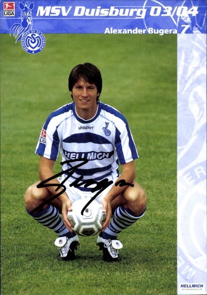 Autogrammkarte Fußballer Alexander Bugera, MSV Duisburg, Autogramm