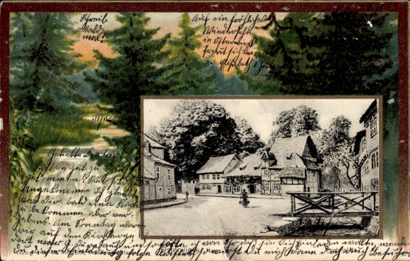 Passepartout Postcard Osterwieck am Harz, Vogteiplatz