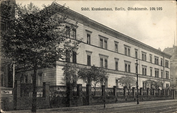 Ak Berlin Kreuzberg, Städtisches Krankenhaus, Gitschinerstraße 104/105