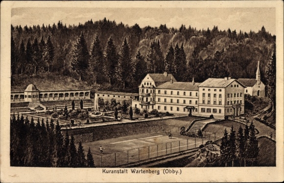 Ak Wartenberg Opper-Beieren, sanatorium, tennisbaan