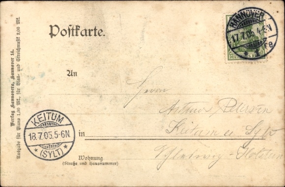 Postcard God bless Lower Saxony, Hanover song v. Fritz Thörner, Hildesheim, Lüneburg, Göttingen, coat of arms
