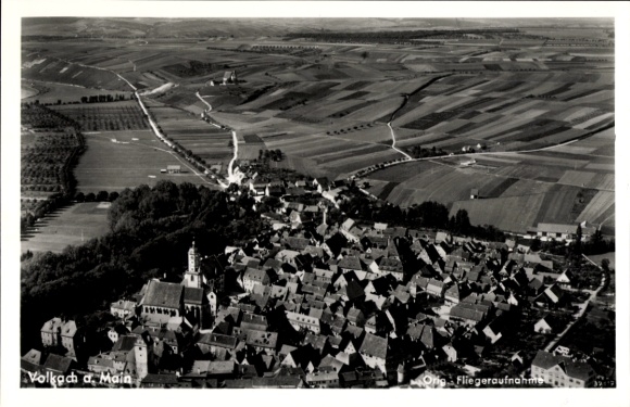 Postcard Volkach am Main Lower Franconia, aerial photograph