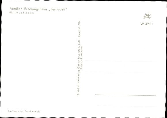 Postcard Buchbach Steinbach am Wald Upper Franconia, view of the village