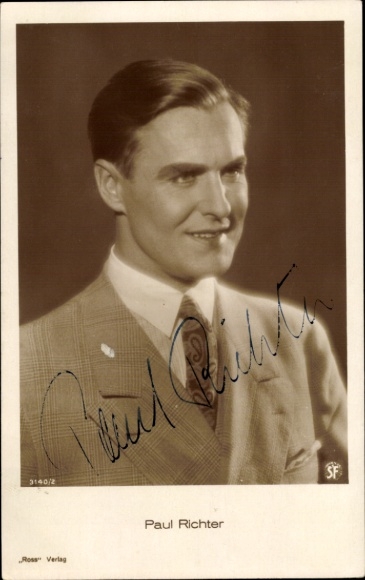 Ak Schauspieler Paul Richter, Portrait, Ross 3140/2, Autogramm
