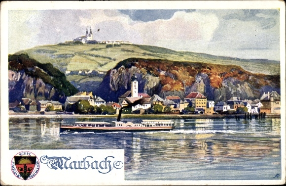 PC Marbach on the Danube Melk in Lower Austria, paddle steamer, German School Association 287