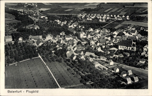 Postcard Baienfurt in Upper Swabia Württemberg, aerial photograph