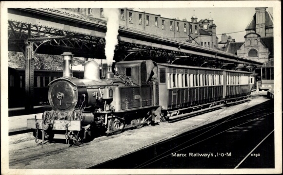 Postcard Isle of Man, Railway Great Britain, Manx Railways