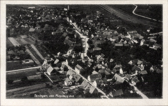 Ak Teningen im Schwarzwald, Fliegeraufnahme