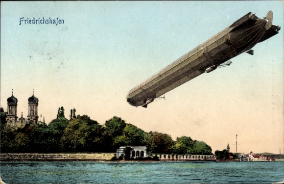 Ak Friedrichshafen aan het Bodenmeer, het luchtschip van Zeppelin