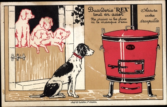 Artist Postcard Buanderie Rex tout en acier, Assure votre tranquillité