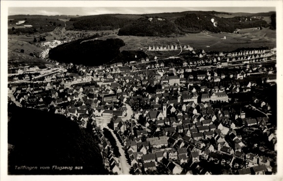Postcard Tailfingen Albstadt in the Zollernalbkreis, aerial photograph